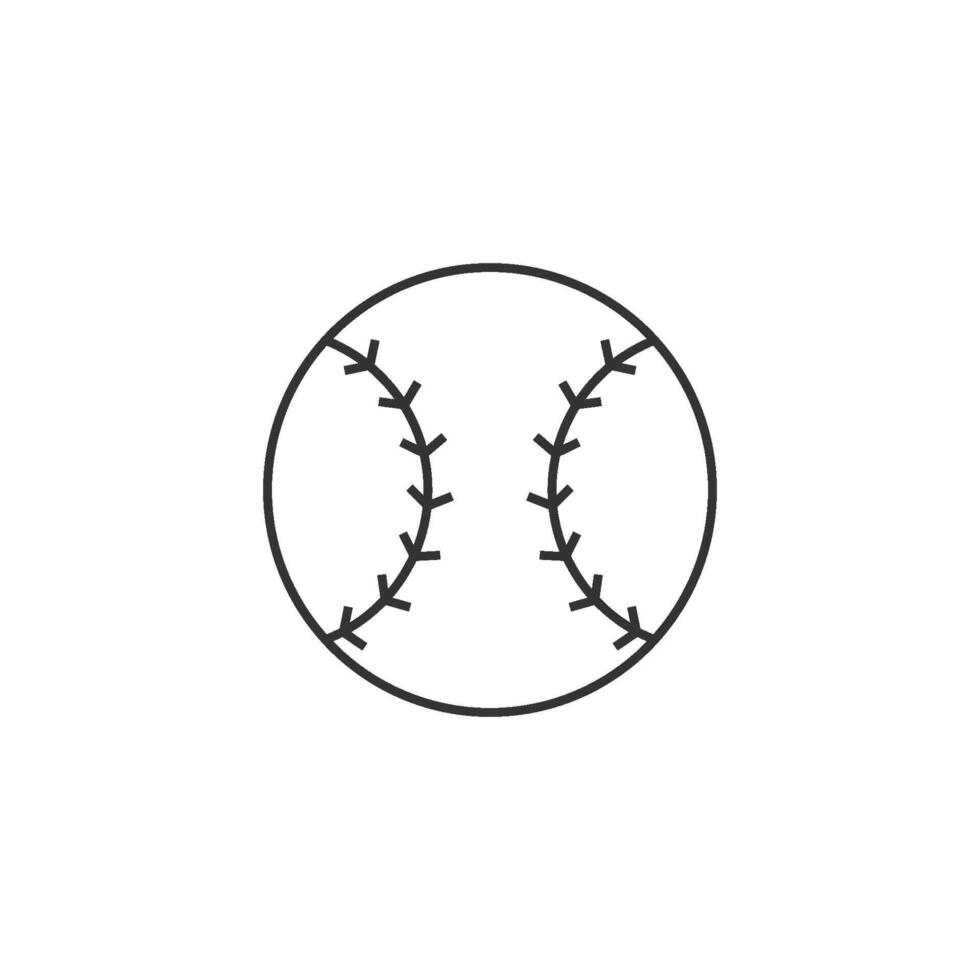 Baseball icon in thin outline style vector