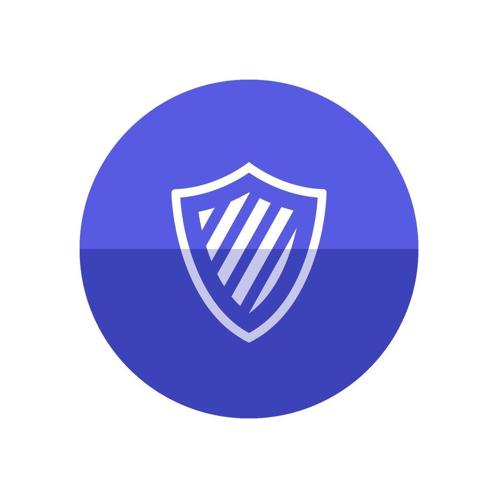 Shield icon in flat color circle style. Protection computer virus antivirus striped yellow vector