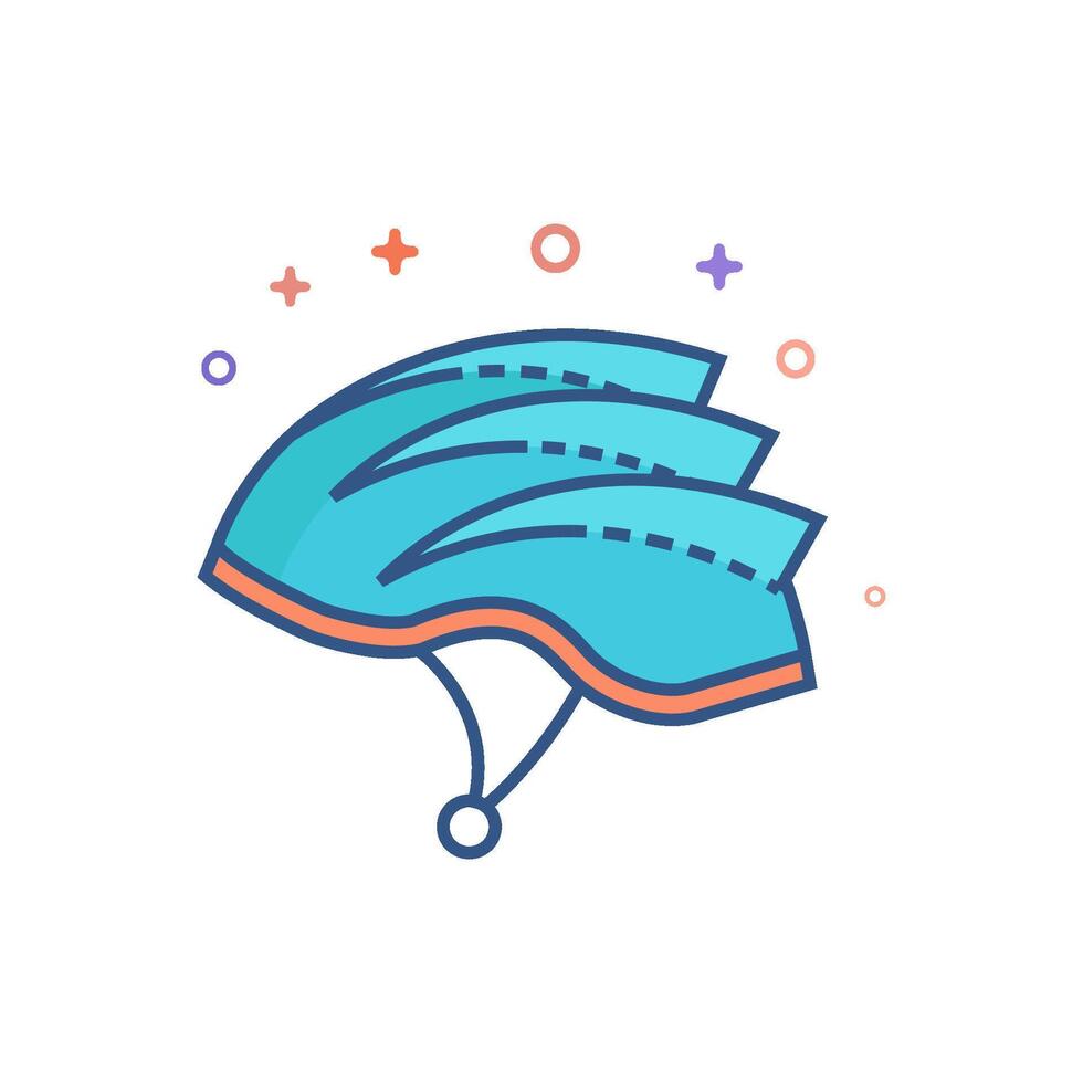 Bicycle helmet icon flat color style illustration vector