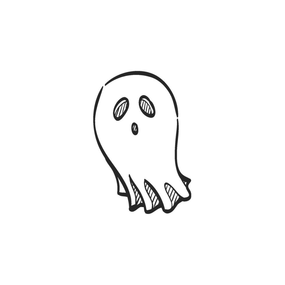 Hand drawn sketch icon halloween ghost vector