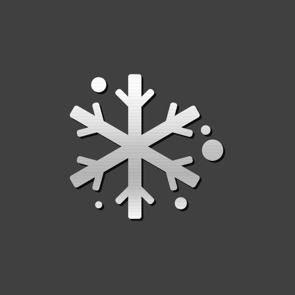 copos de nieve icono en metálico gris color estilo. invierno nieve diciembre vector