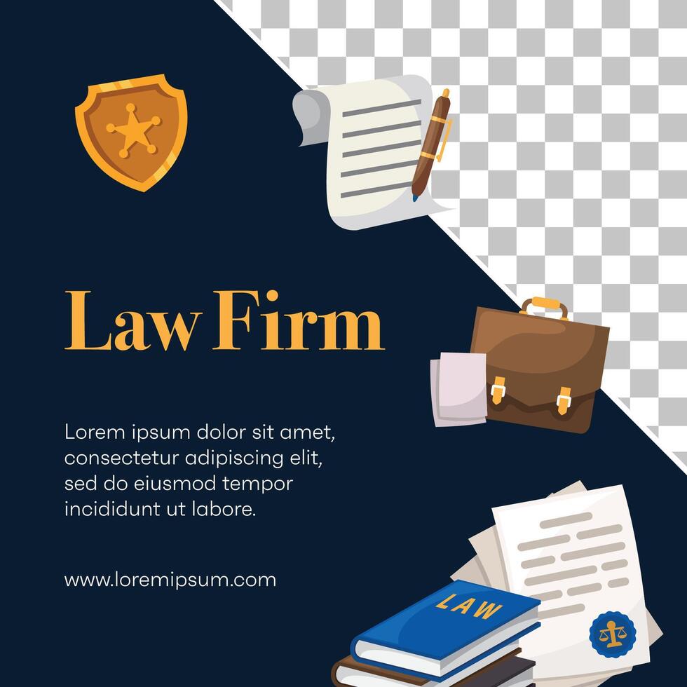 Law firm social media post design or law and justice template design vector