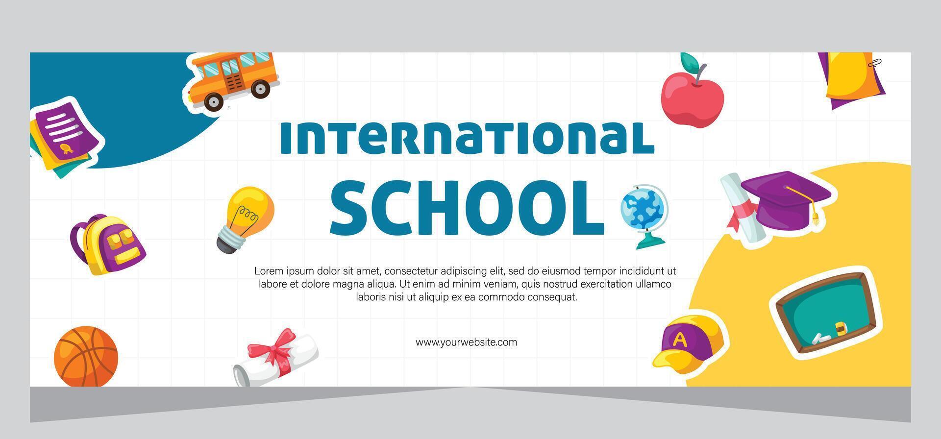 Back to school banner template. Vector design