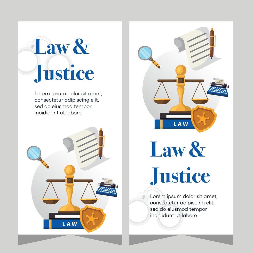 Law firm vertical banner design. Premium banner template vector