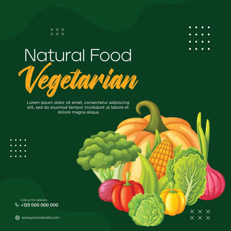 modelo diseño para volantes sano vegetariano vector