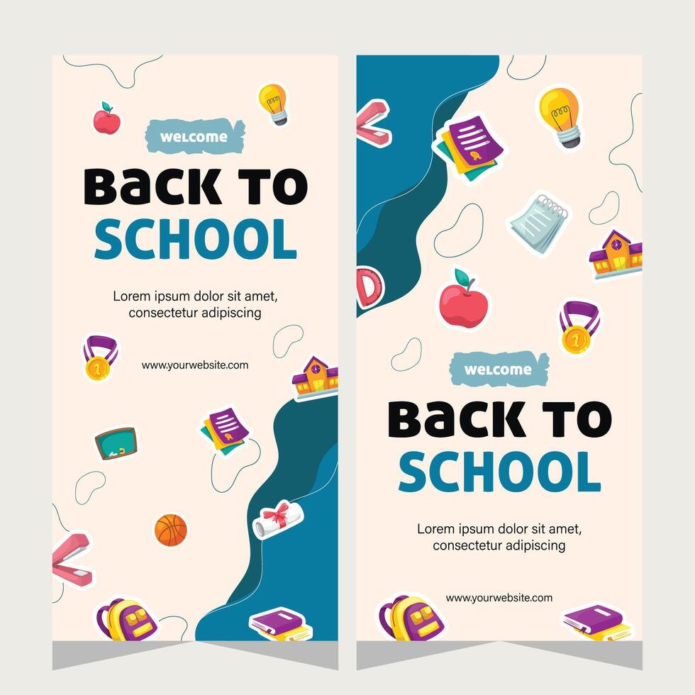 Vertical banner or stories social media template about education vector