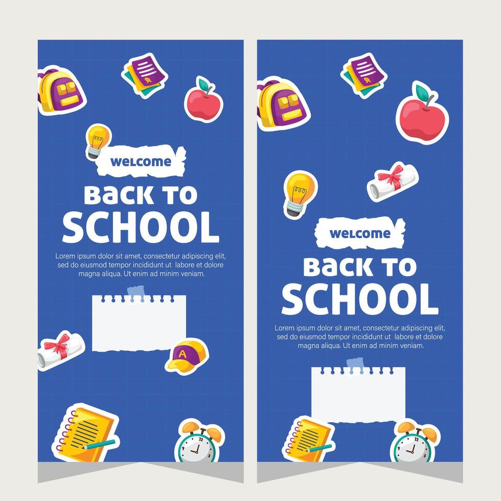 Vertical banner or stories social media template about education vector