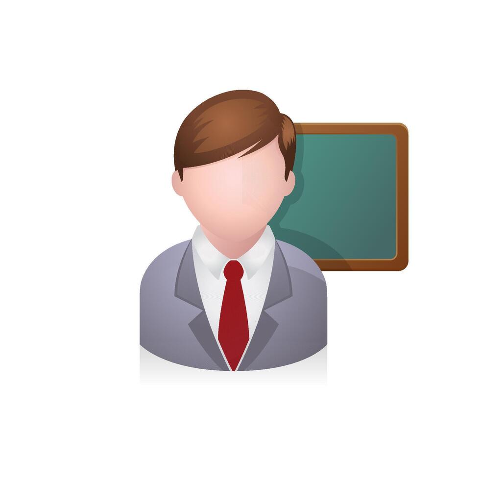 Teacher avatar icon in colors. vector