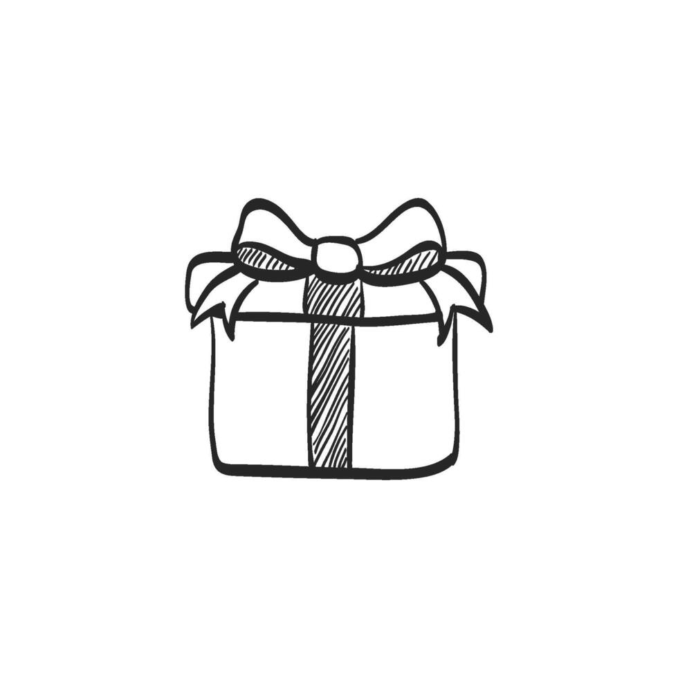 Hand drawn sketch icon gift box vector