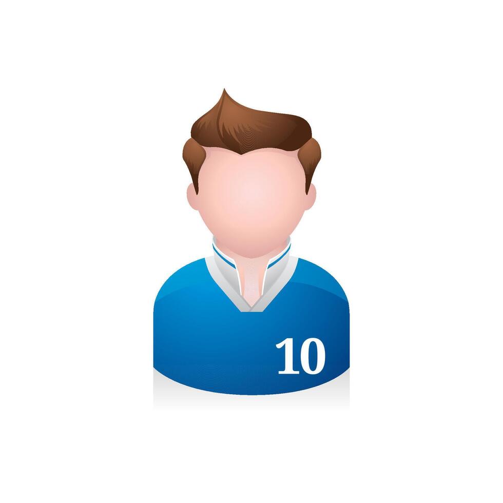 Soccer player avatar icon in colors. vector