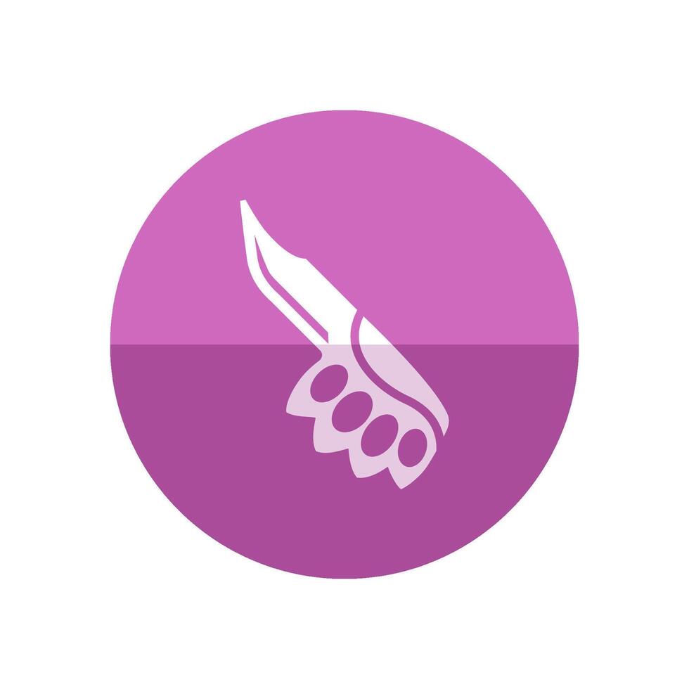 Knife icon in flat color circle style. Weapon assault battle danger dagger vector