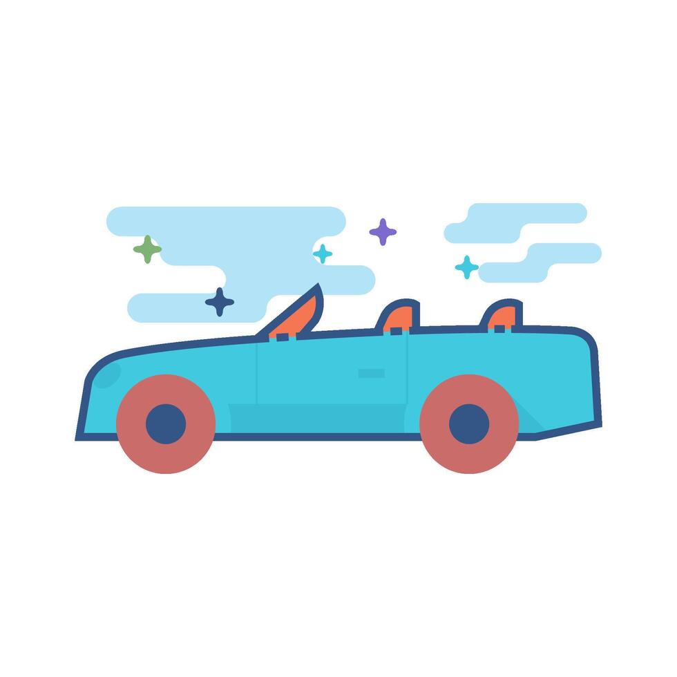 Sport car icon flat color style vector illustration