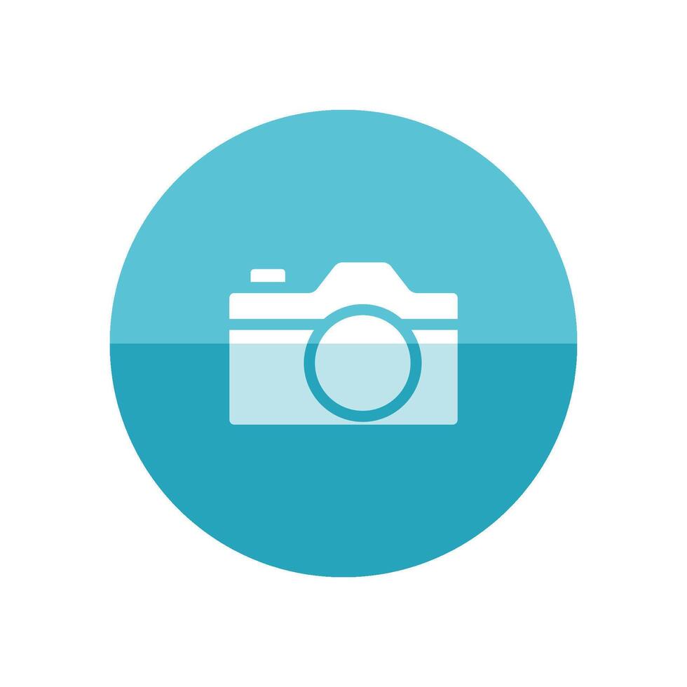Camera icon in flat color circle style. Photography picture electronic imaging vector
