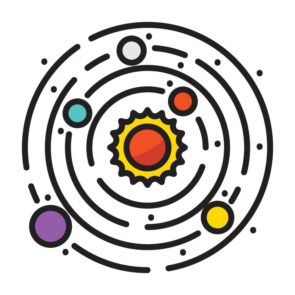 Solar system icon design illustration. Vector design