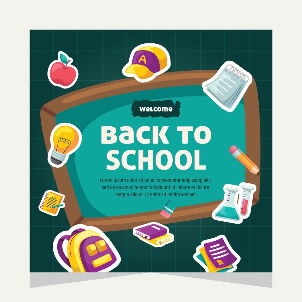 Back to school social media post. Template design vector
