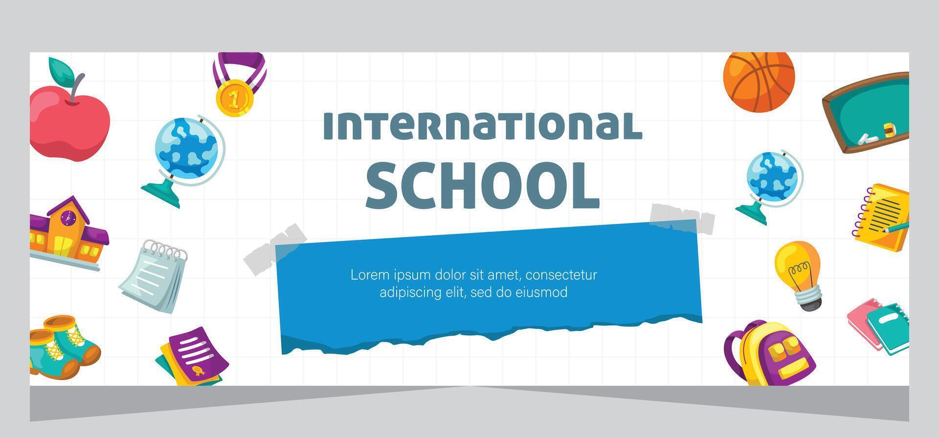 Horizontal banner for back to school. Template banner design vector