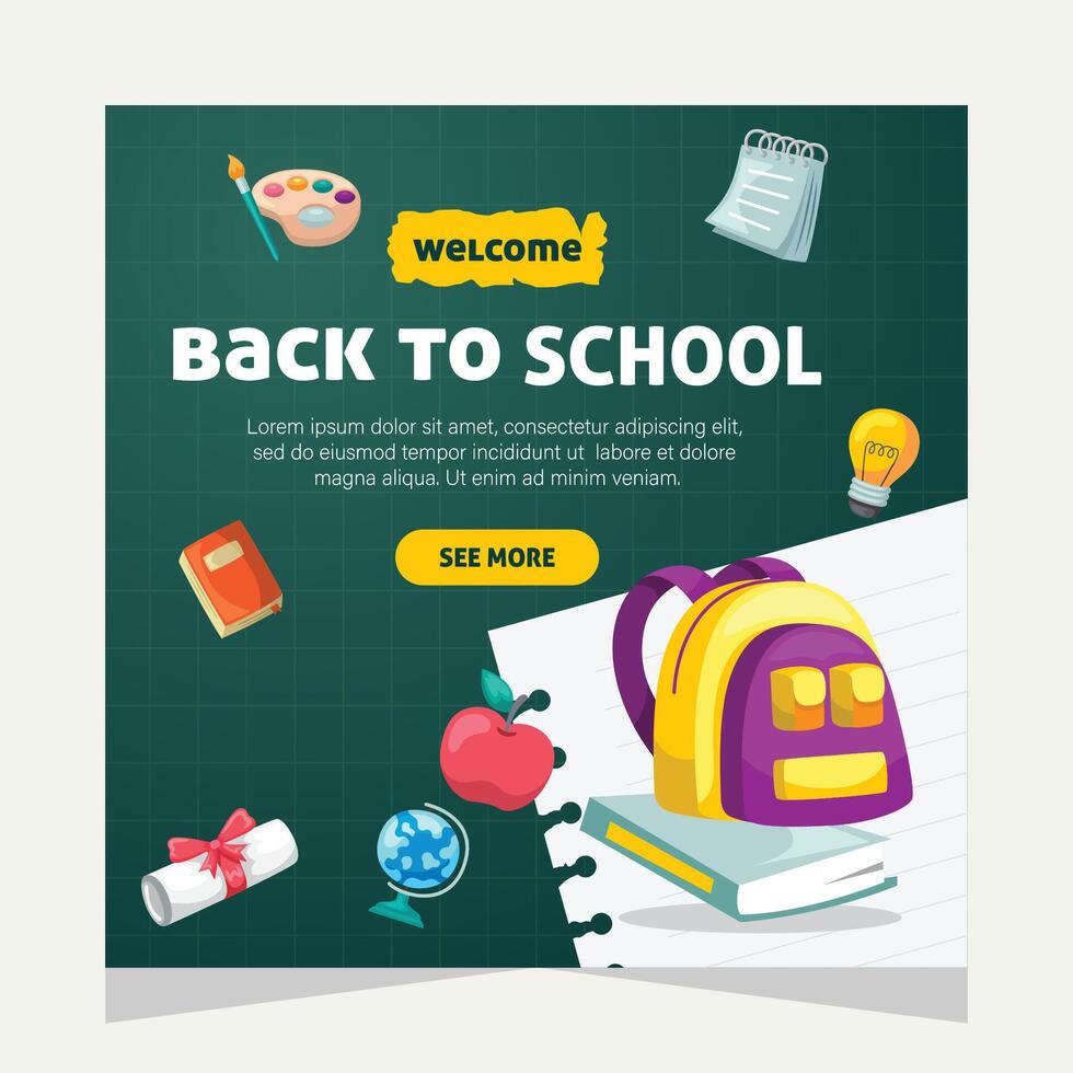 Social media post template design about education vector