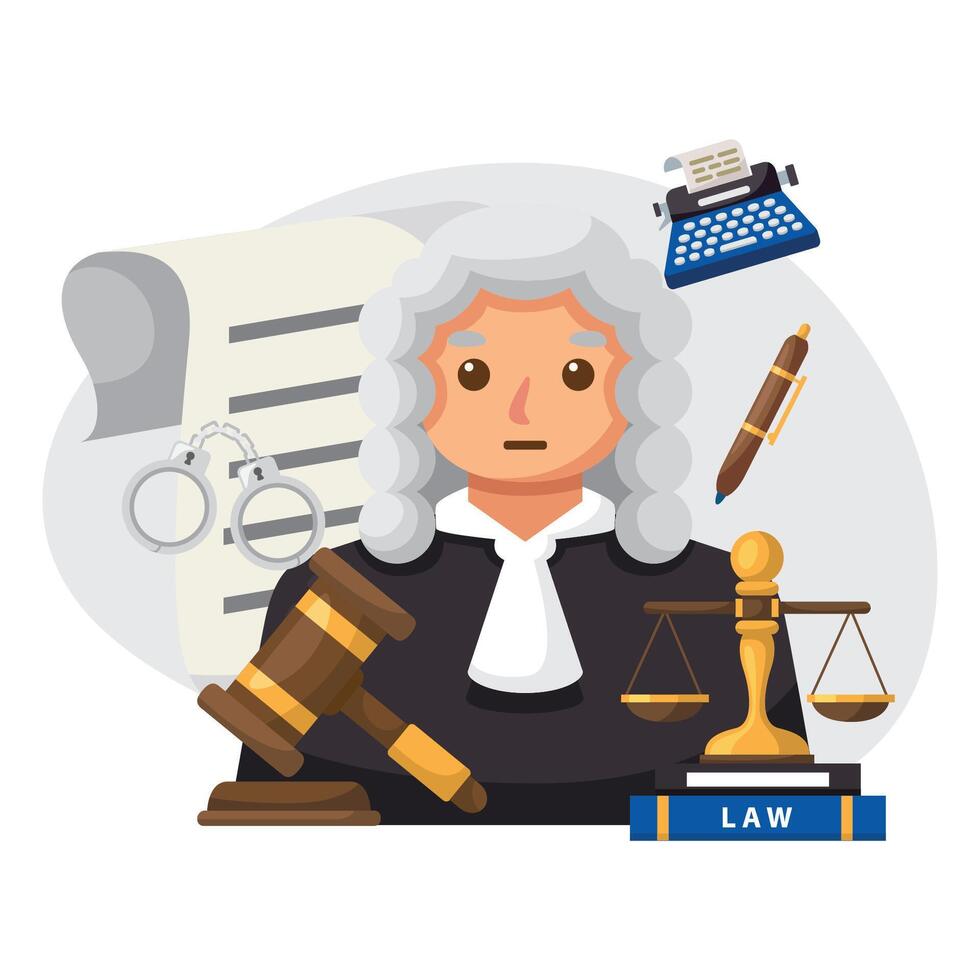 Judge illustration design for law firm vector