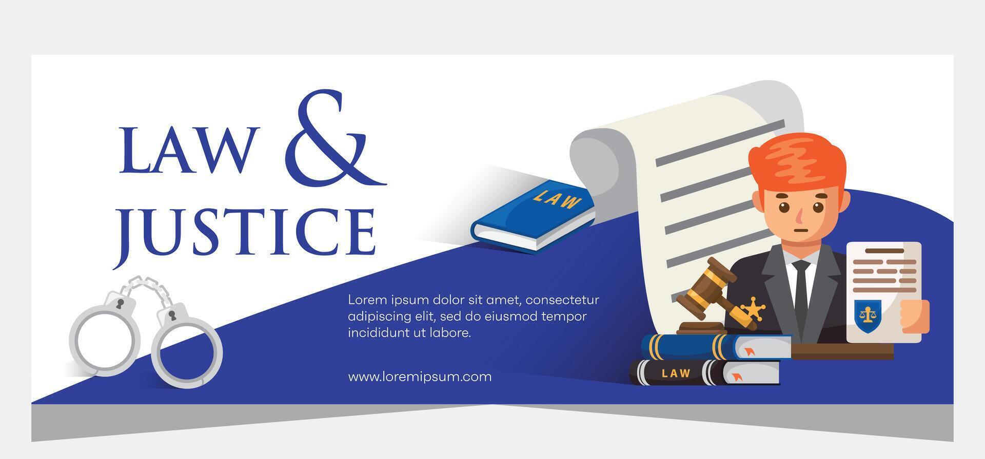 Flat design law firm banner template. Premium banner template vector