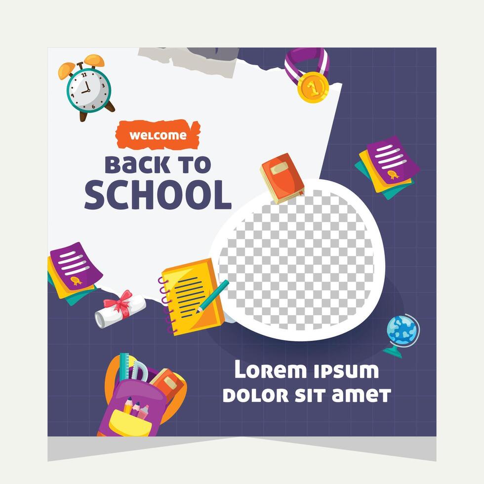 Template social media post about education vector