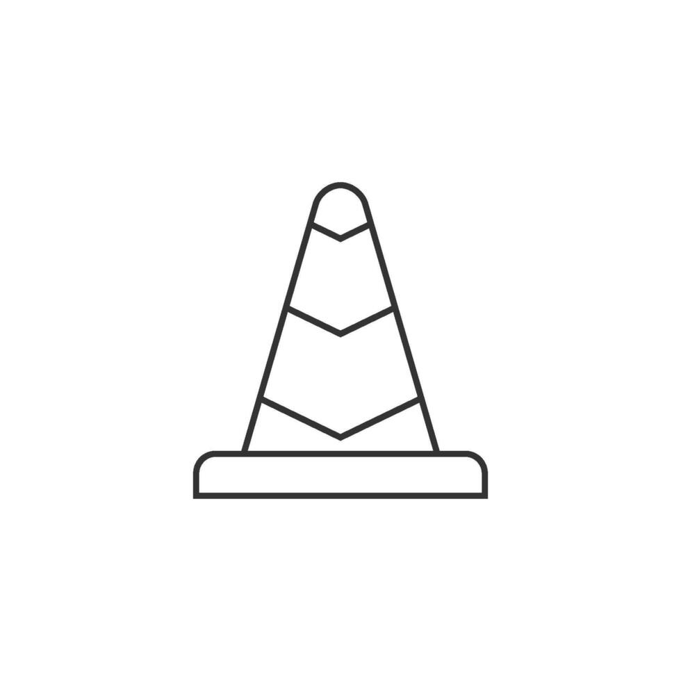 Traffic cone icon in thin outline style vector