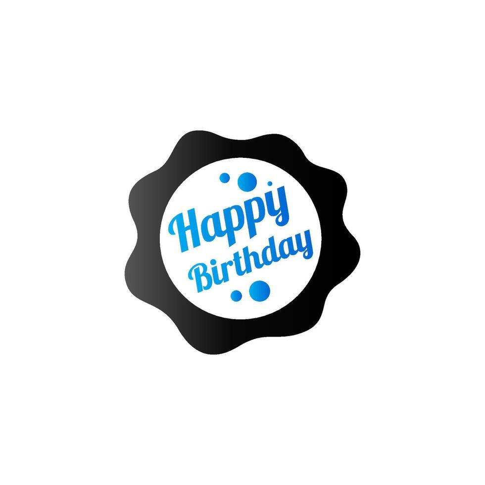 Birthday cake text icon in duo tone color. Anniversary celebration party vector