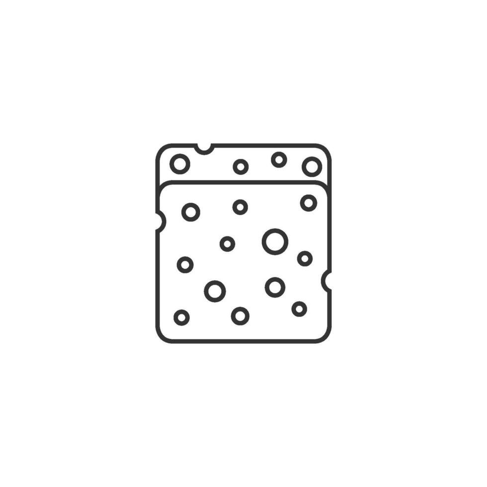 Sponge cleaning icon in thin outline style vector