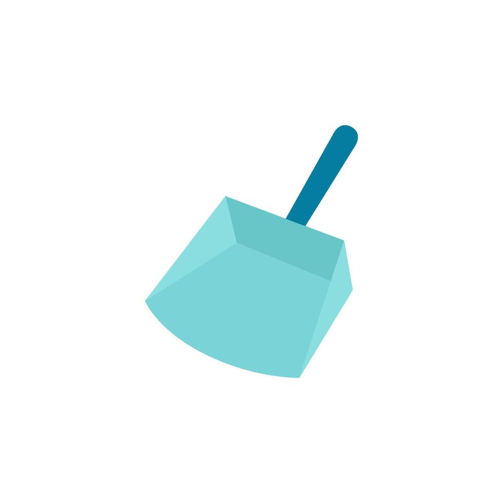 Dustpan icon in flat color style. Cleaning tool household domestic work vector