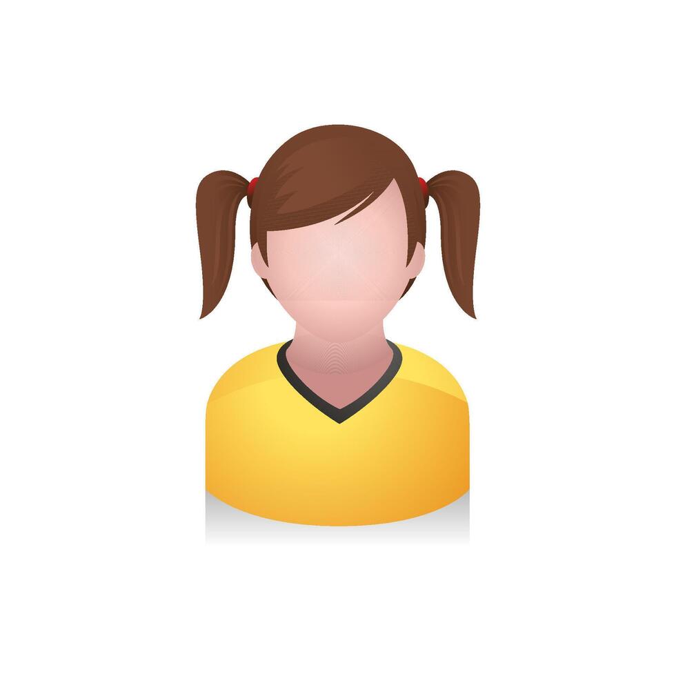 Girl avatar icon in colors. vector