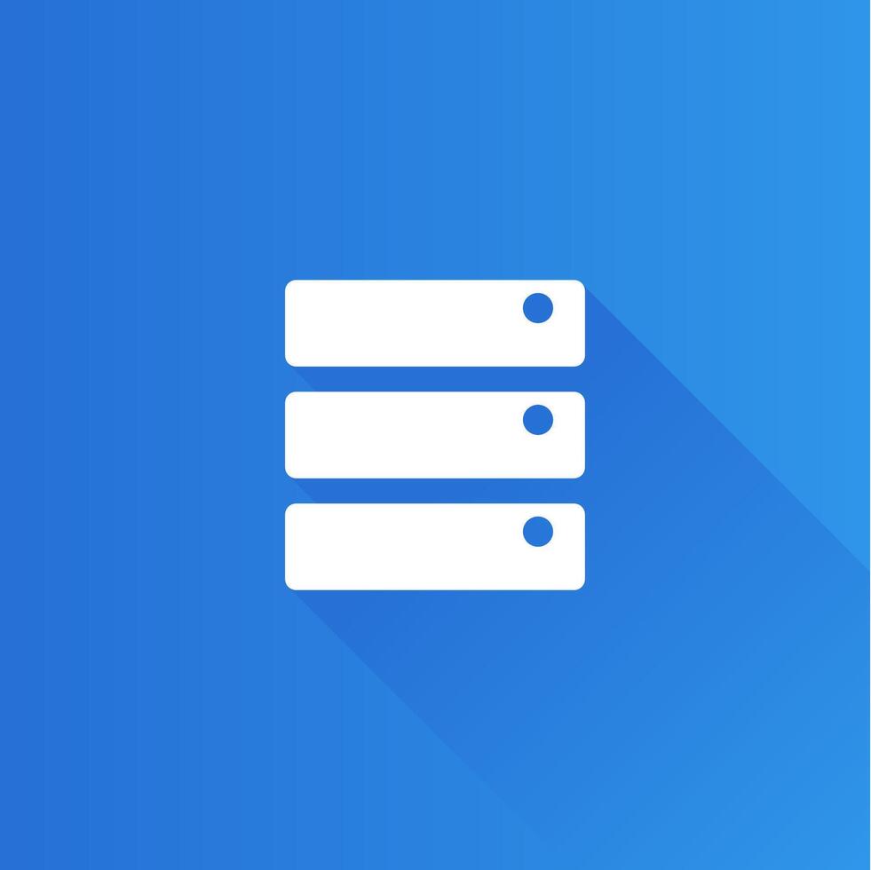 Database flat color icon long shadow vector illustration