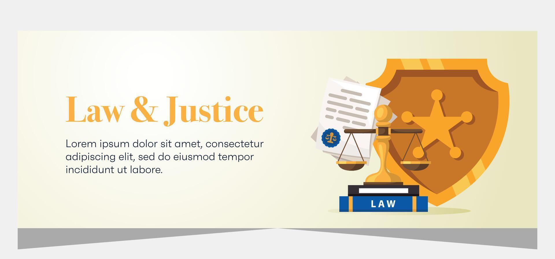Law and justice template banner design. Premium banner template vector