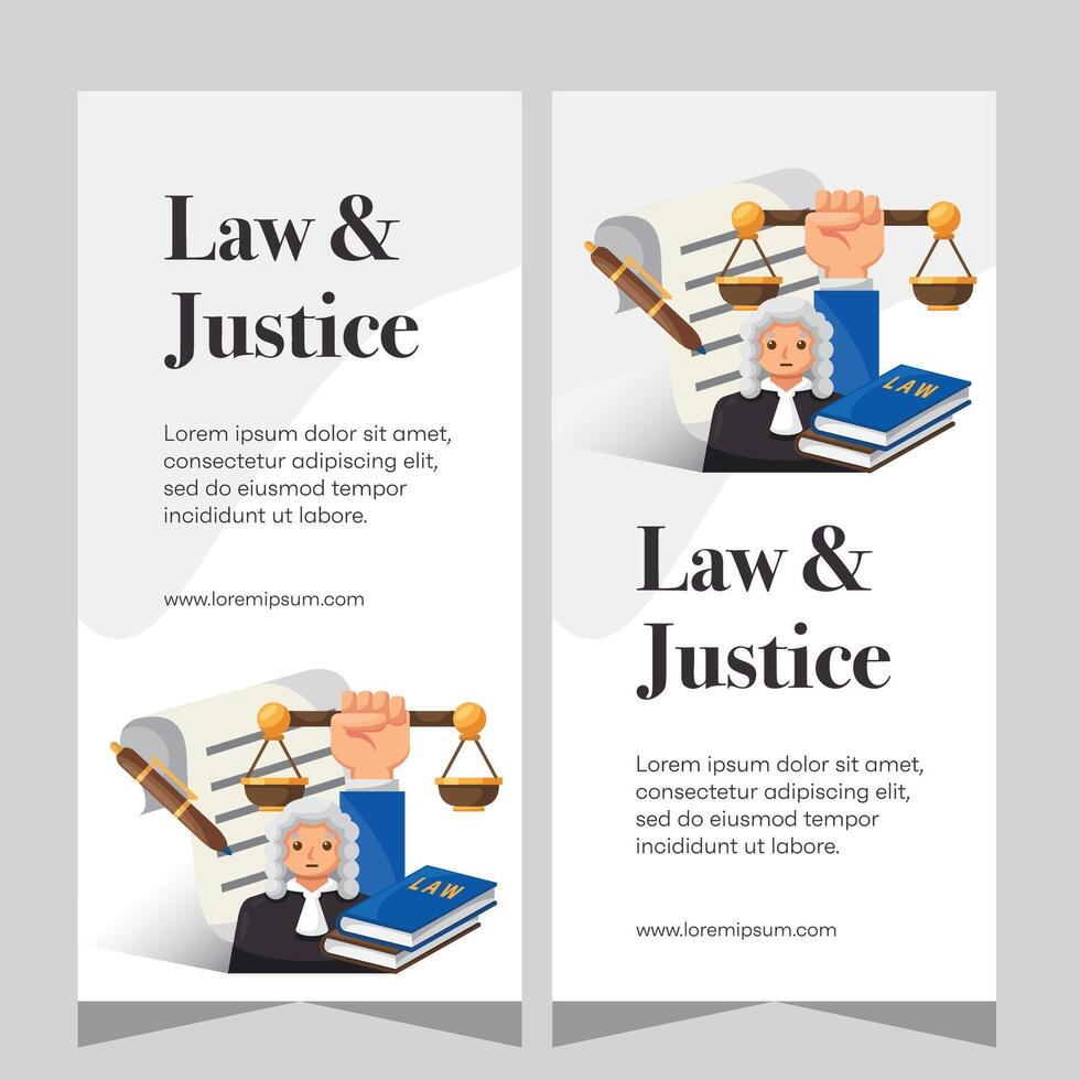 Law and justice template banner vertical. Premium banner template vector