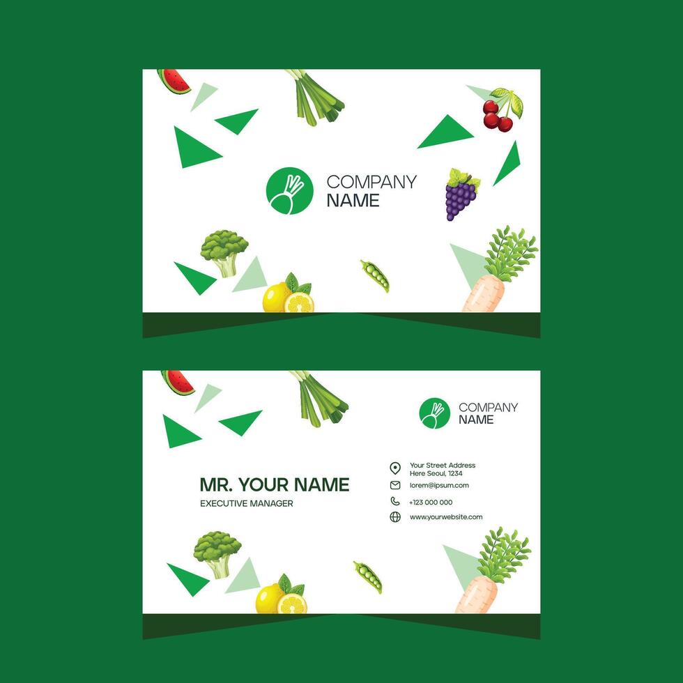 concepto negocio tarjeta diseño modelo para vegetal y Fruta negocio vector