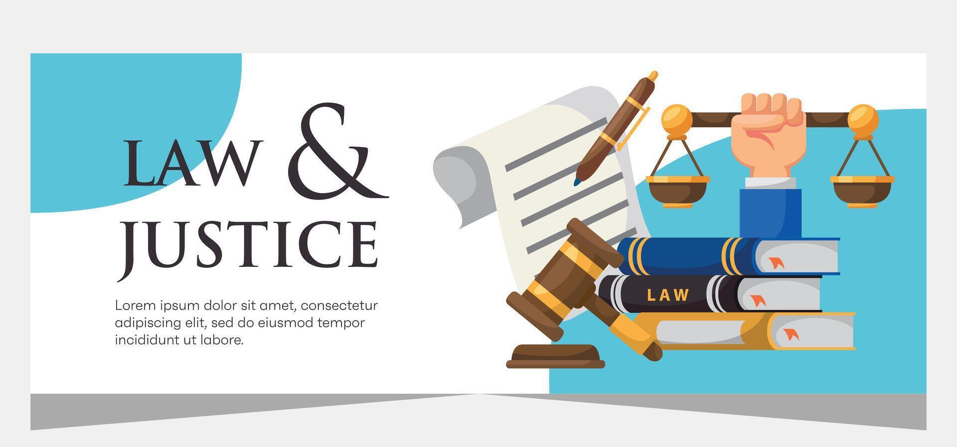 Law and justice template banner design. Premium banner template vector