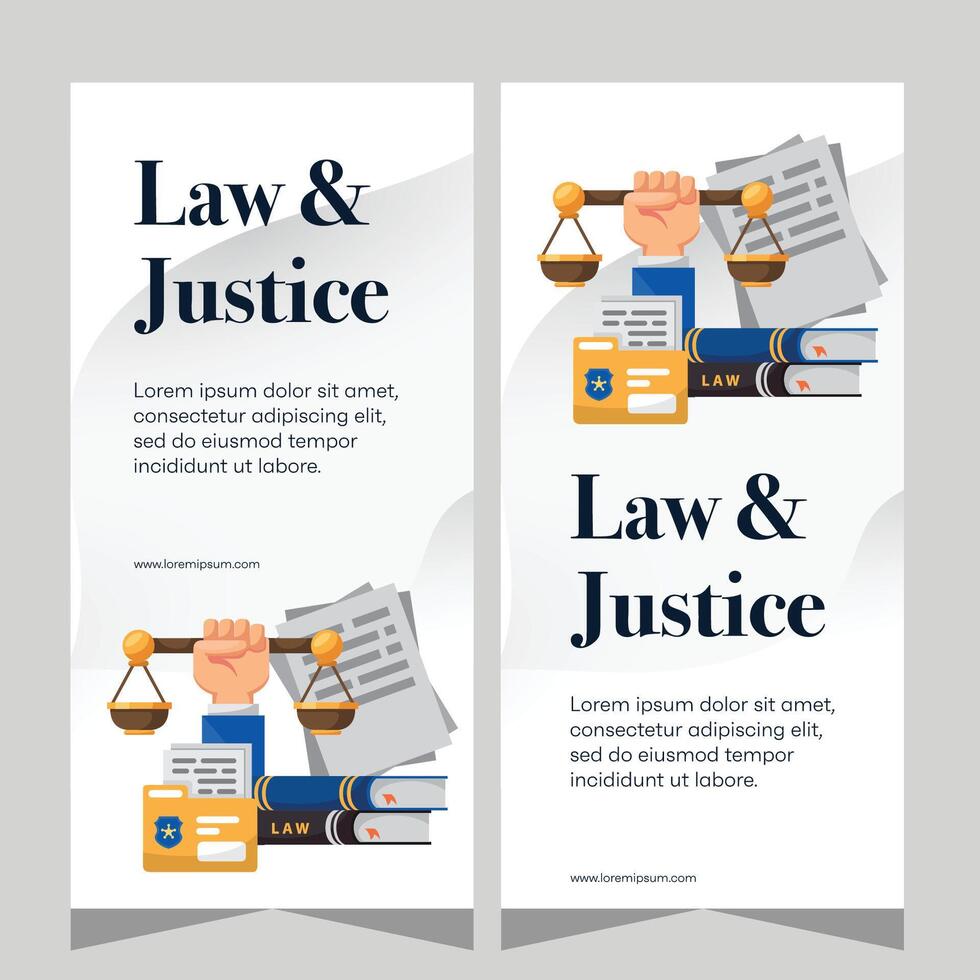 Law firm vertical banner design. Premium banner template vector