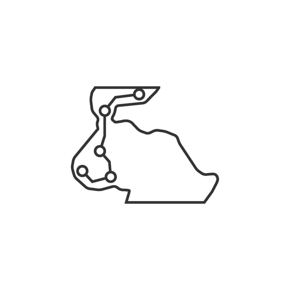 Rally route map icon in thin outline style vector