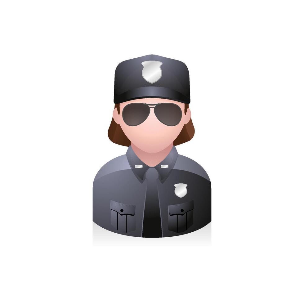 Police officer avatar icon in colors. vector