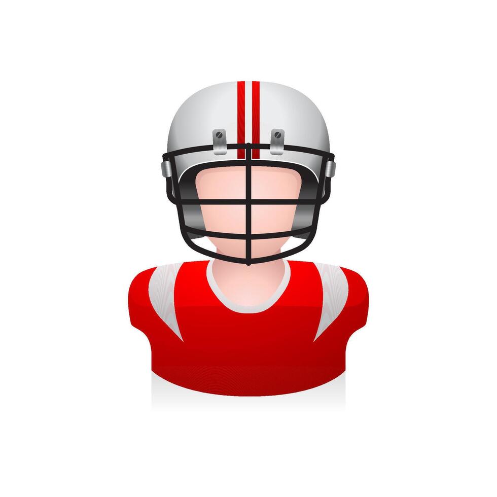 Football player avatar icon in colors. vector