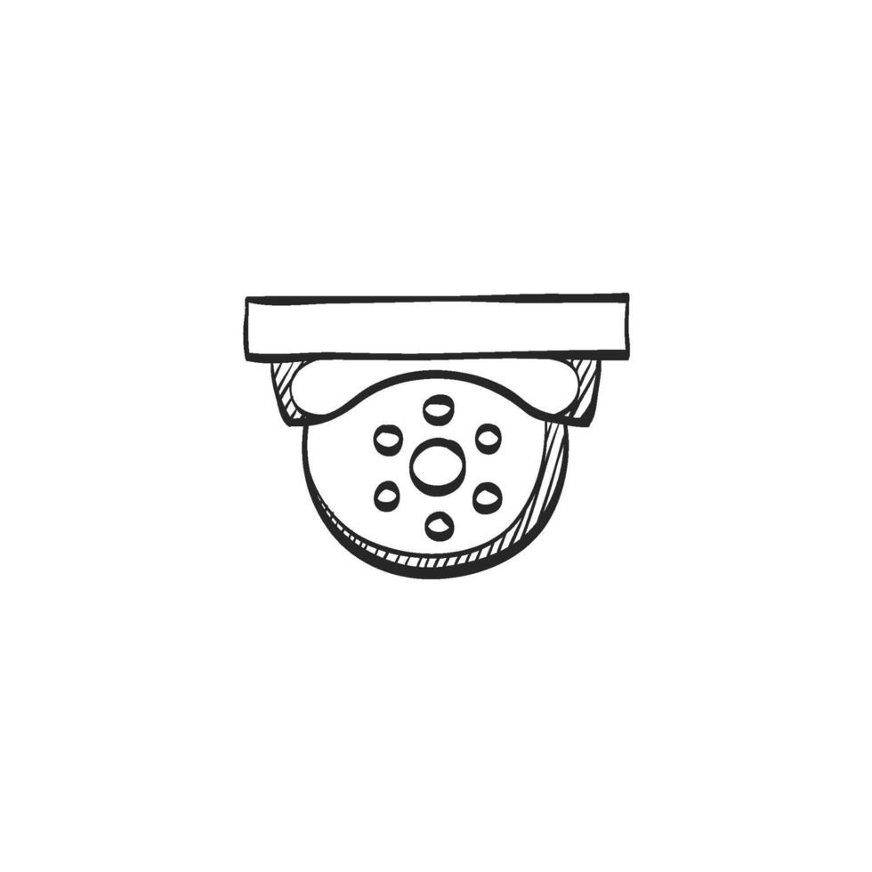 Hand drawn sketch icon surveillance camera vector