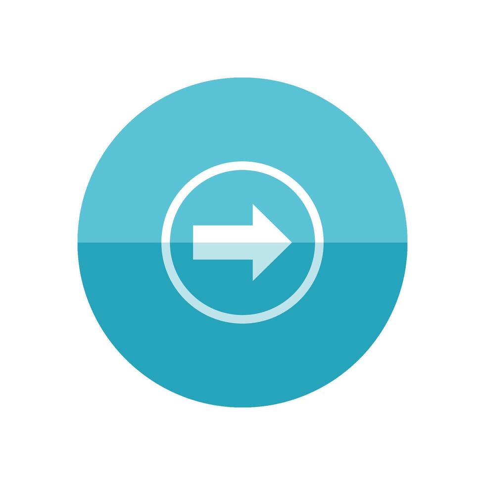 Arrow icon in flat color circle style. Direction move forward shopping checkout vector