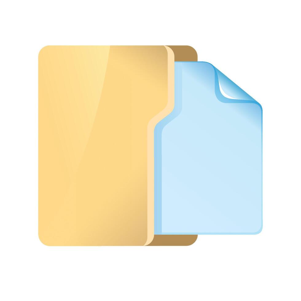 oficina carpeta icono en color. archivo documento organizar estante vector