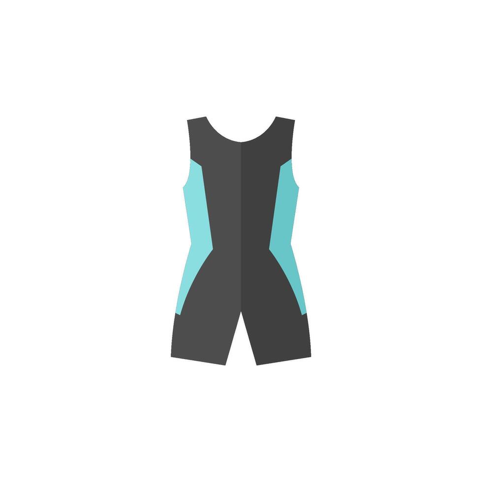 Triathlon suit icon in flat color style. Sport cycling swimming running vector
