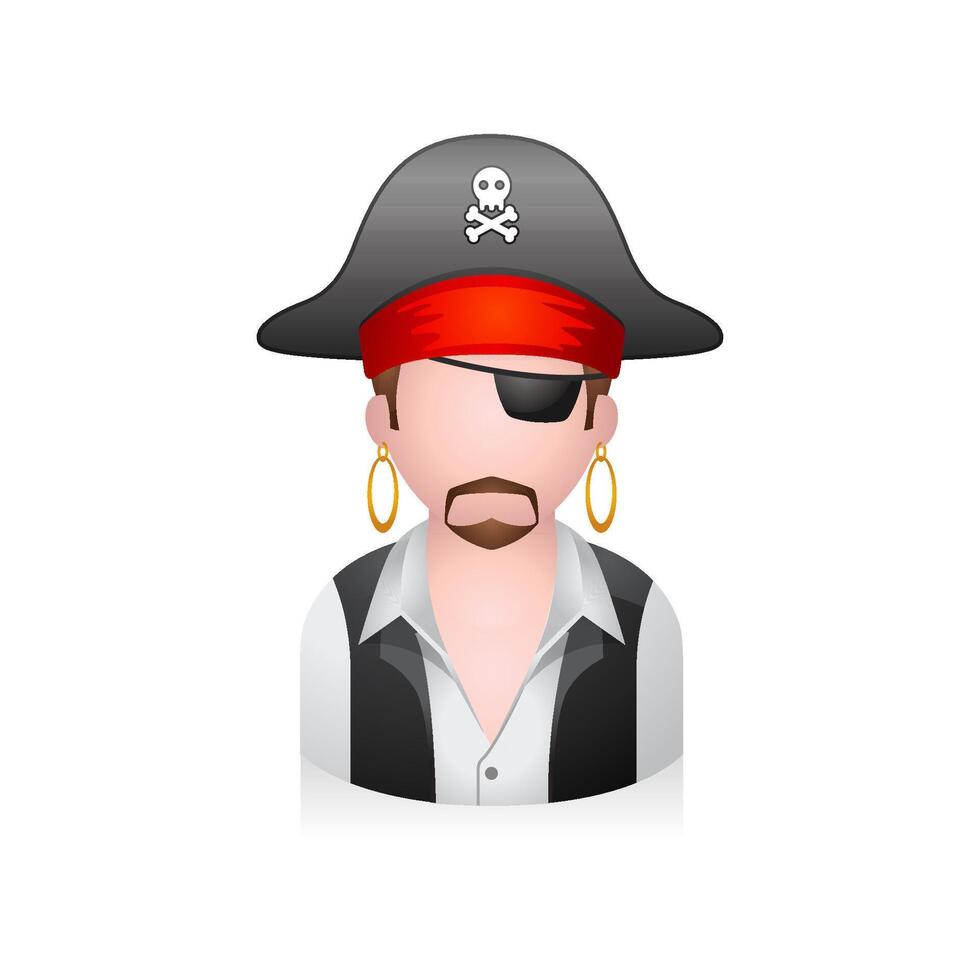pirata avatar icono en colores. vector