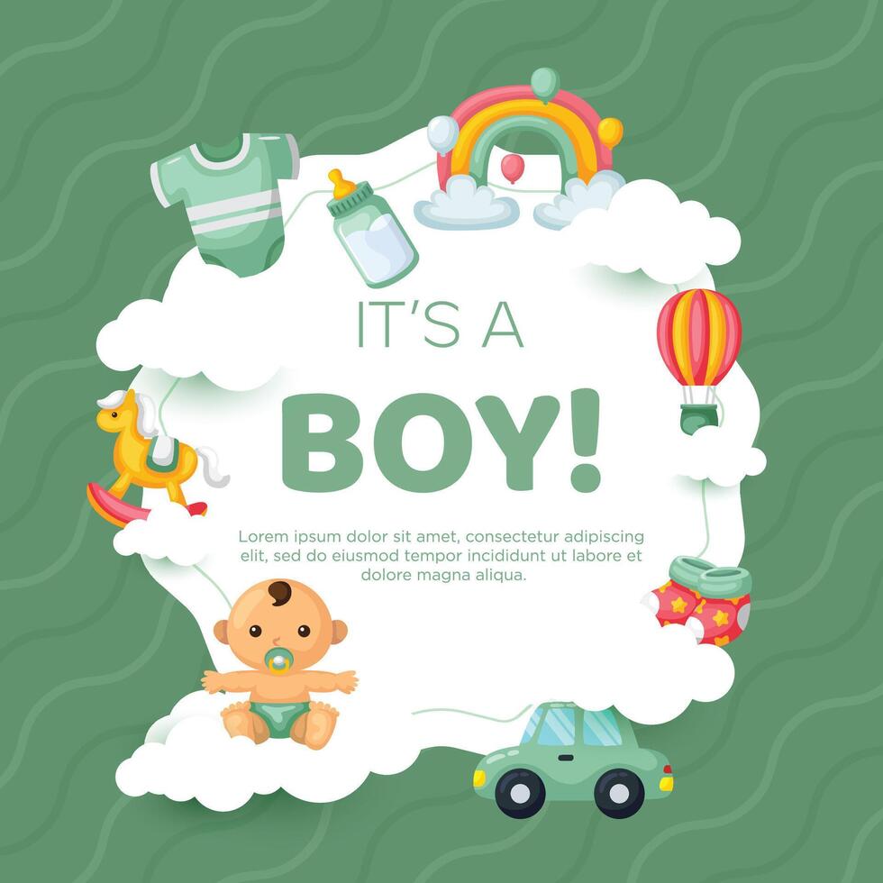 Hand drawn baby kid background design vector