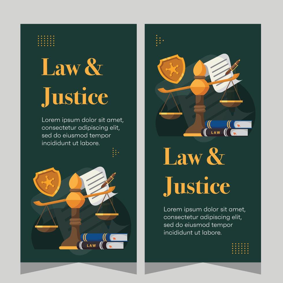 Vertical law firm banner design. Premium banner template vector