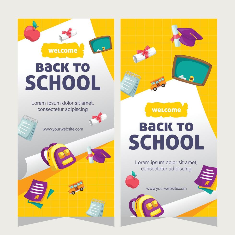 Education social media stories design template vector