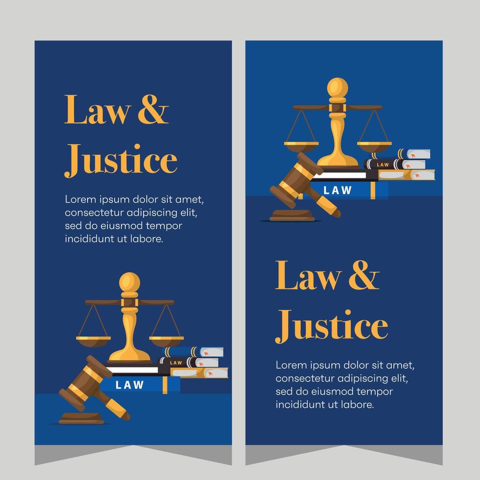 Law and justice template banner vertical. Premium banner template vector