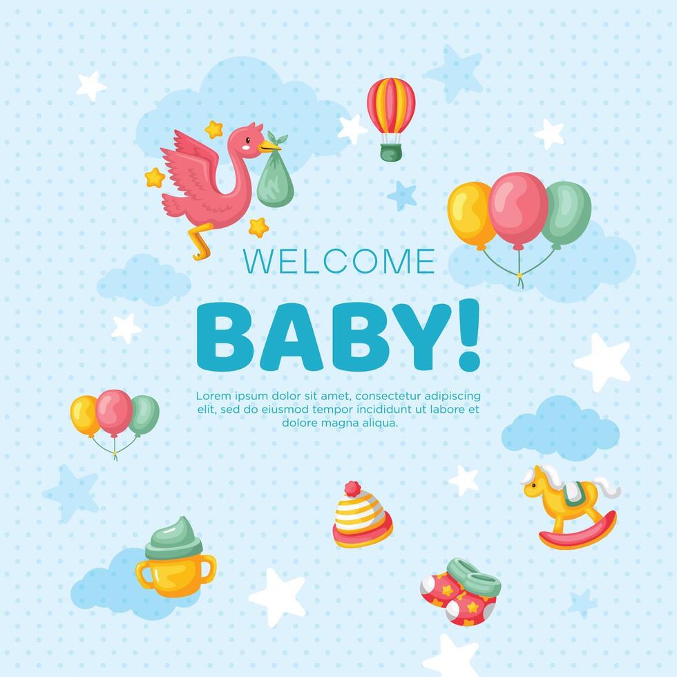 Hand drawn baby kid background design vector