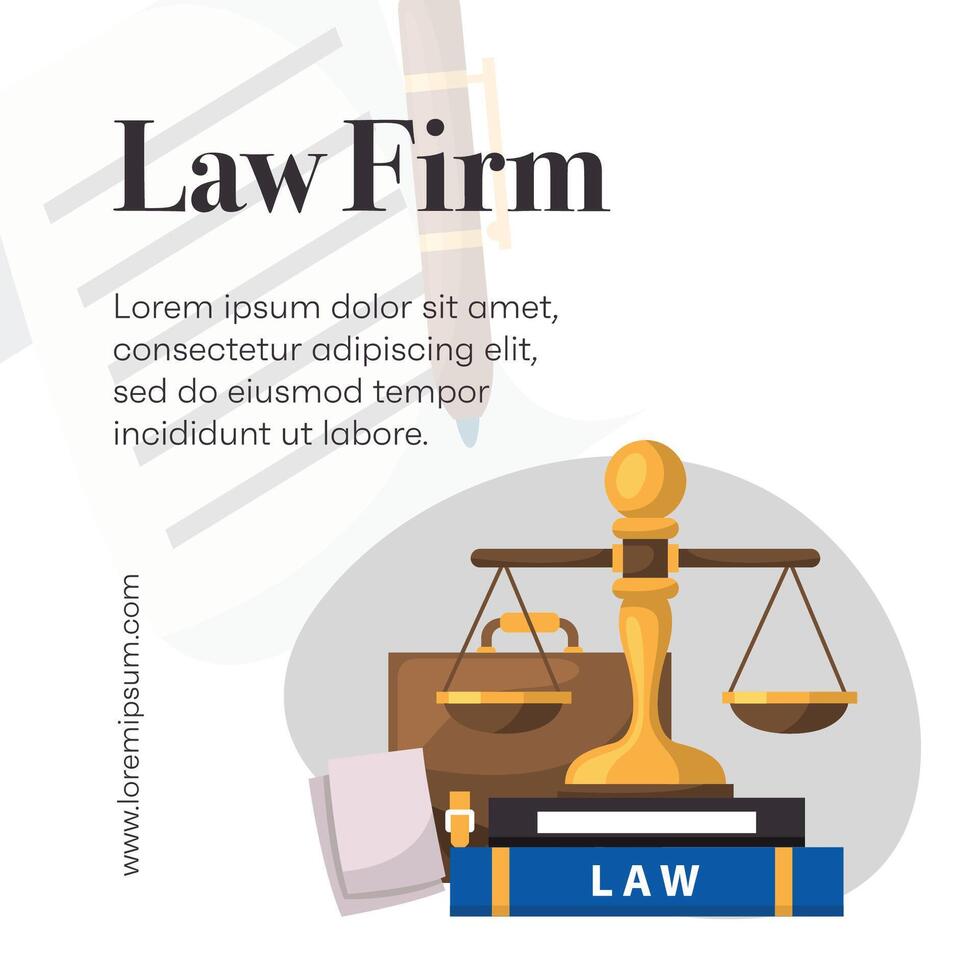Law firm social media post design or law and justice template design vector