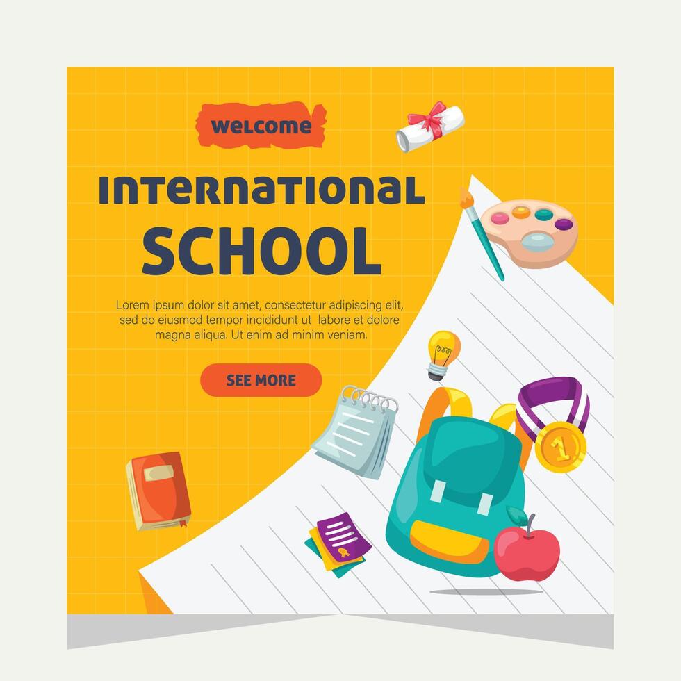 Template social media post about education vector